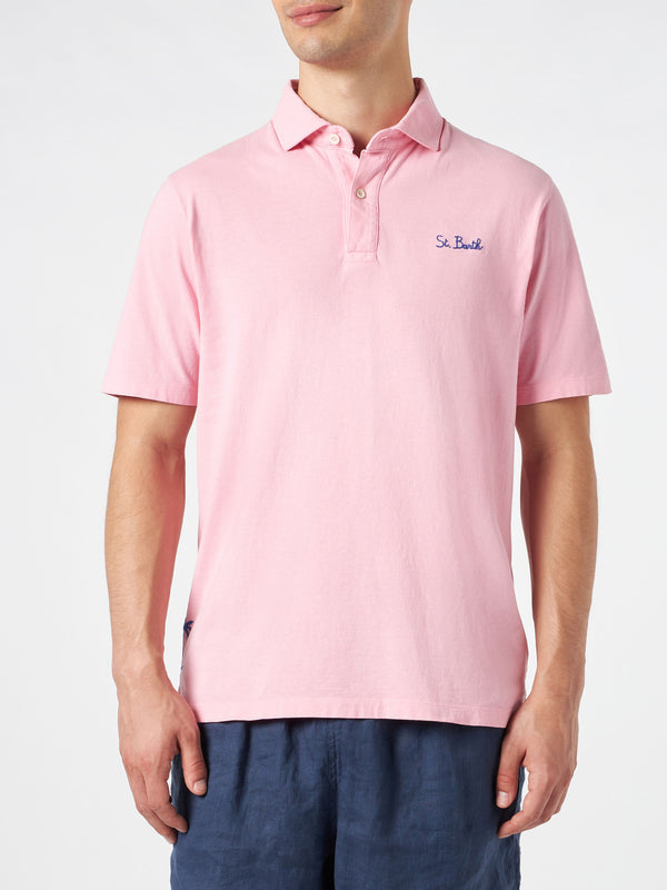 Polo in jersey rosa effetto sfumato
