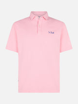 Polo in jersey rosa effetto sfumato