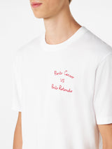Man cotton t-shirt with Porto Cervo vs Porto Rotondo embroidery