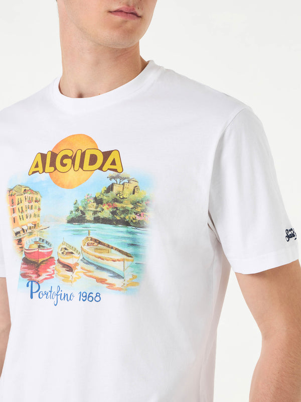 Man cotton t-shirt with Algida Portofino print | ALGIDA® SPECIAL EDITION