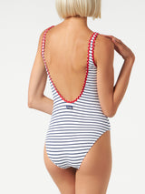 One piece swimsuit with Portofino embroidery