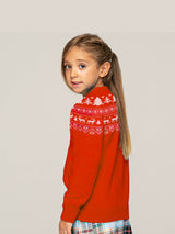 Girl Norwegian style sweater with Saint Barth print