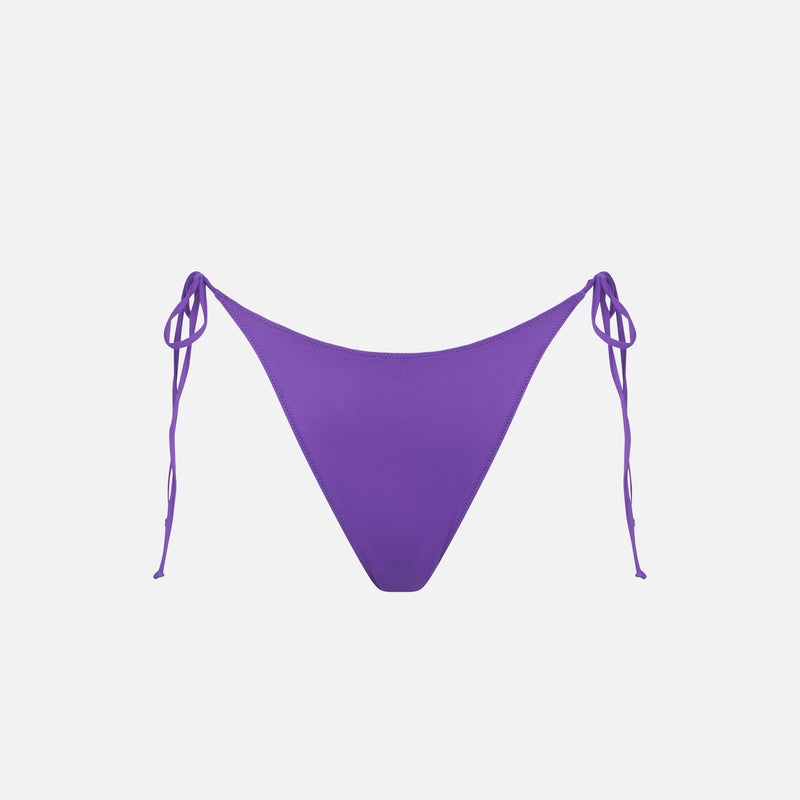 Woman purple cheeky swim briefs