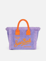 Colette purple terry handbag with Saint Barth logo