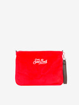 Parisienne red corduroy cross-body bag pochette