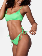 Woman fluo green bralette bikini