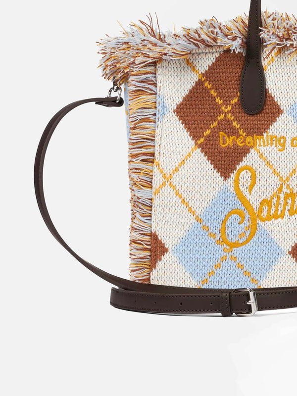 Colette wooly handbag with argyle print