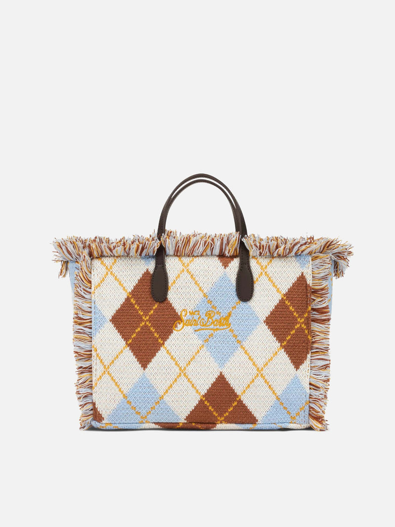 Colette wooly handbag with argyle print