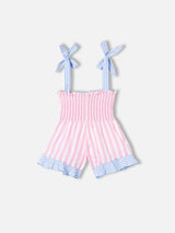 Girl short jumpsuit with striped print