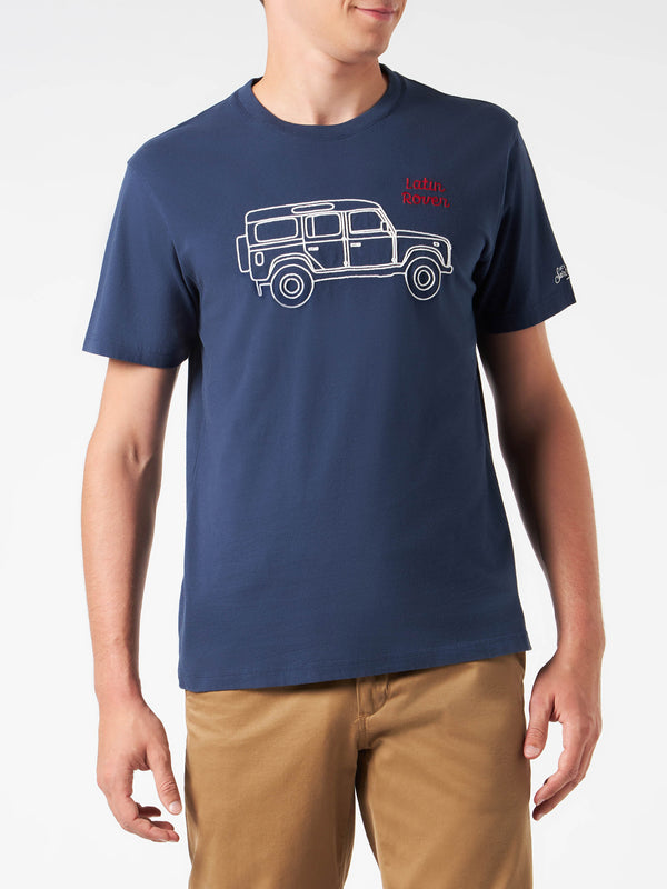 T-shirt da uomo in cotone pesante con ricamo Latin Rover