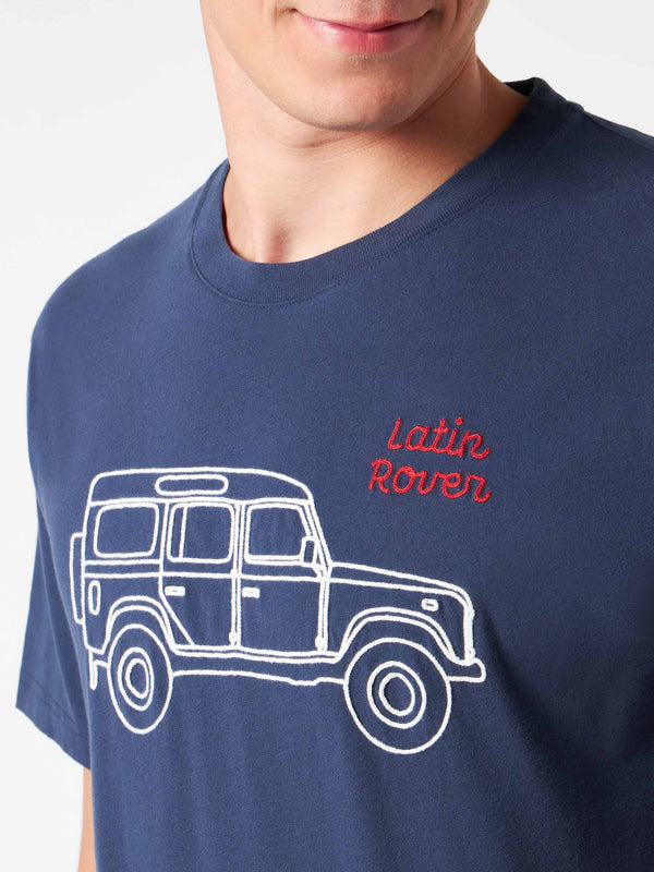 T-shirt da uomo in cotone pesante con ricamo Latin Rover