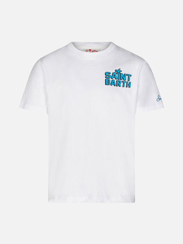 Boy cotton t-shirt with St. Barth Happy Days print