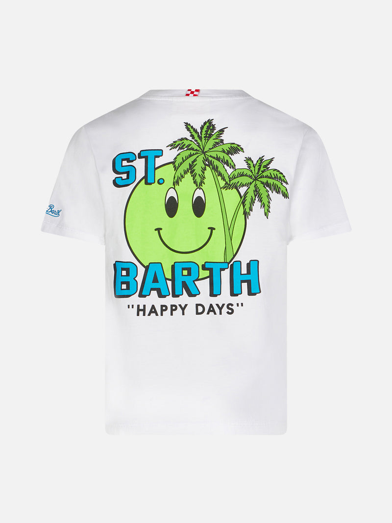 Boy cotton t-shirt with St. Barth Happy Days print