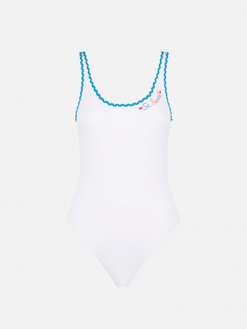 One piece swimsuit with Saint Barth embroidery