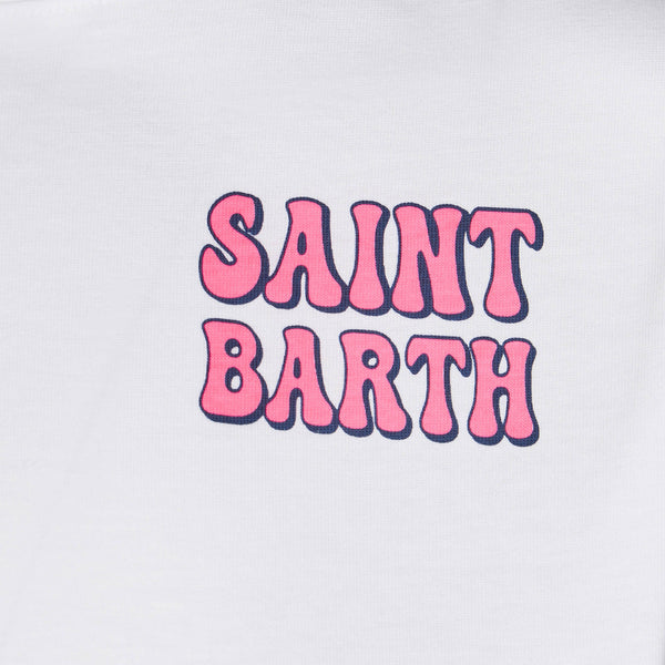 T-shirt da bambino in cotone con stampa St. Barth Island