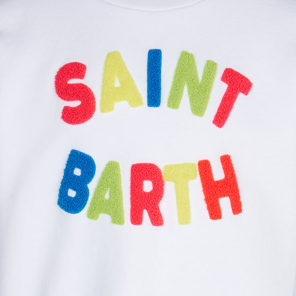 Mädchen-Sweatshirt mit mehrfarbigem St. Barth-Frottee-Patch