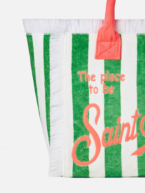 Borsa a spalla Vanity in spugna con logo Saint Barth