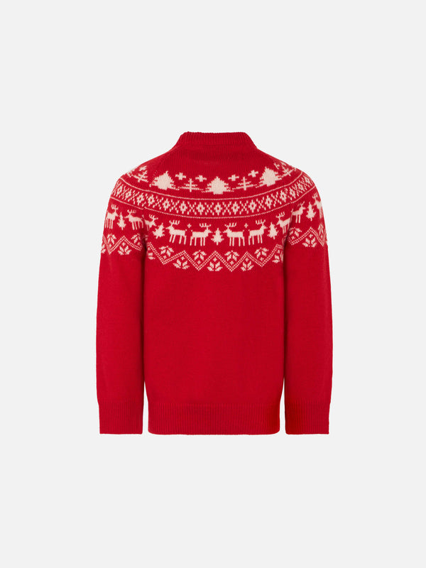 Kid crewneck sweater with Santa Claus norwegian print