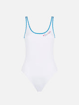 One piece swimsuit with Santa embroidery