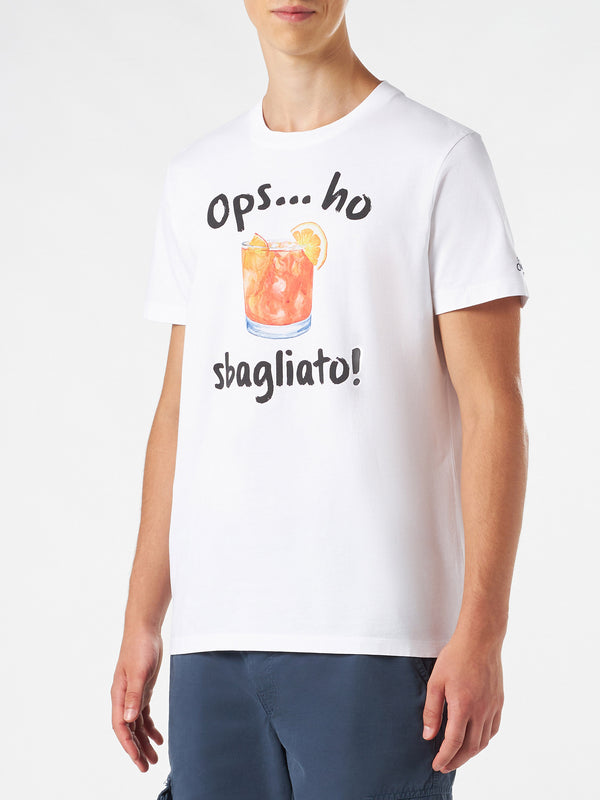 Herren-T-Shirt aus Baumwolle mit Sbagliato-Getränkeaufdruck