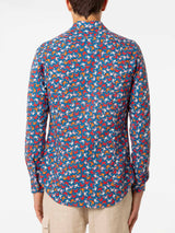 Man muslin cotton Sikelia shirt with crab print