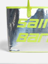 Silver reflex bag with yellow fluo details