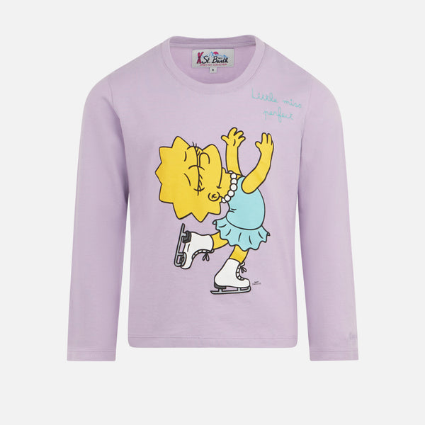 T-shirt da bambina in cotone pesante con stampa Lisa Simpson | EDIZIONE SPECIALE SIMPSON