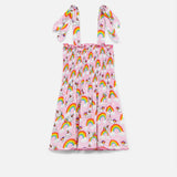 Mädchenkleid mit Einhorn-Katzen-Print