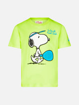 Jungen-T-Shirt aus fluogelber Baumwolle mit Snoopy Padel-Aufdruck | SNOOPY – PEANUTS™ SONDEREDITION