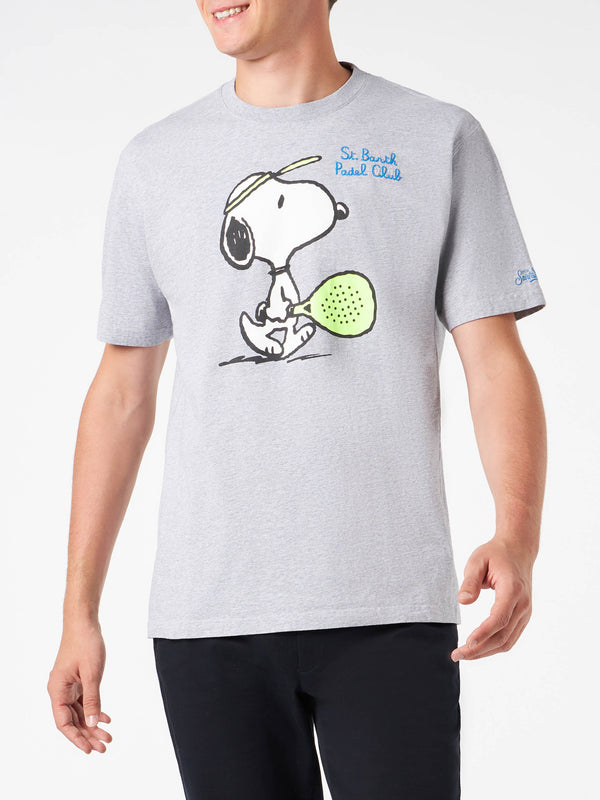 T-shirt da uomo in cotone pesante con ricamo Snoopy Padel |SNOOPY PEANUTS™ SPECIAL EDITION