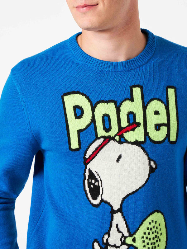 Man crewneck sweater with Snoopy padel jacquard print | SNOOPY - ©PEANUTS SPECIAL EDITION