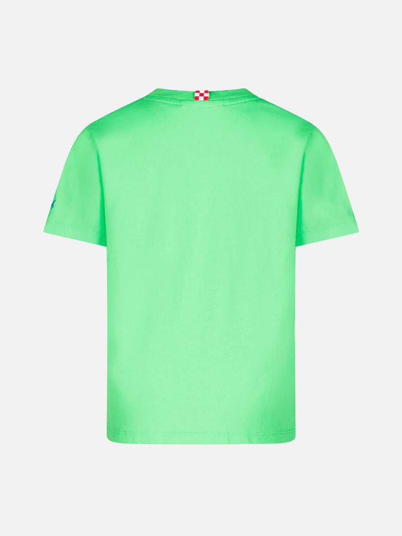 T-shirt da bambino in cotone verde con stampa Snoopy | EDIZIONE SPECIALE PEANUTS™