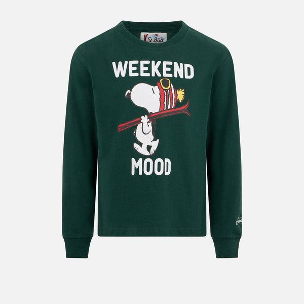Boy crewneck sweater green with Snoopy print | SNOOPY PEANUTS™ SPECIAL EDITION