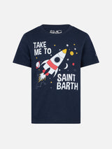 Space rocket blue boy t-shirt