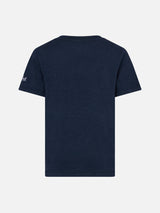 T-shirt bambino blu razzo spaziale