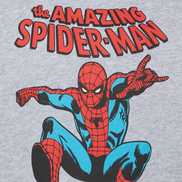 Felpa da bambino girocollo grigia con stampa Spiderman | EDIZIONE SPECIALE MARVEL