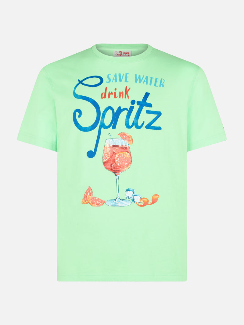 Herren-T-Shirt aus Baumwolle mit Spritz-Print