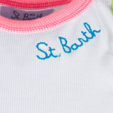 Cotton crop tank top with St. Barth embroidery