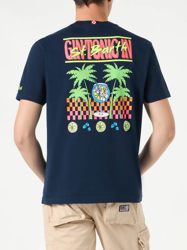 Man cotton t-shirt with Gin Tonic in St. Barth print