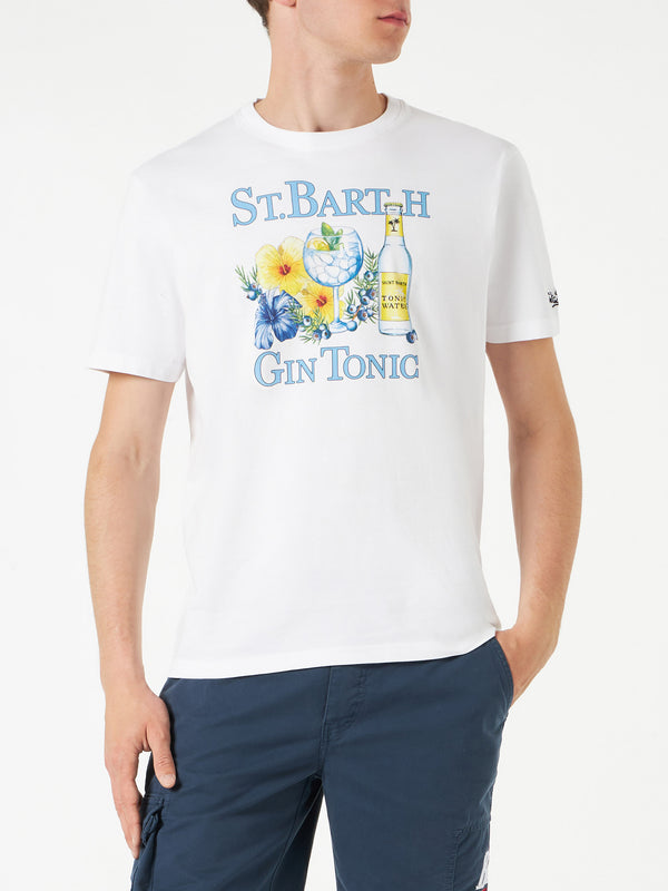 Herren-T-Shirt aus Baumwolle mit St.Barth Gin Tonic-Aufdruck