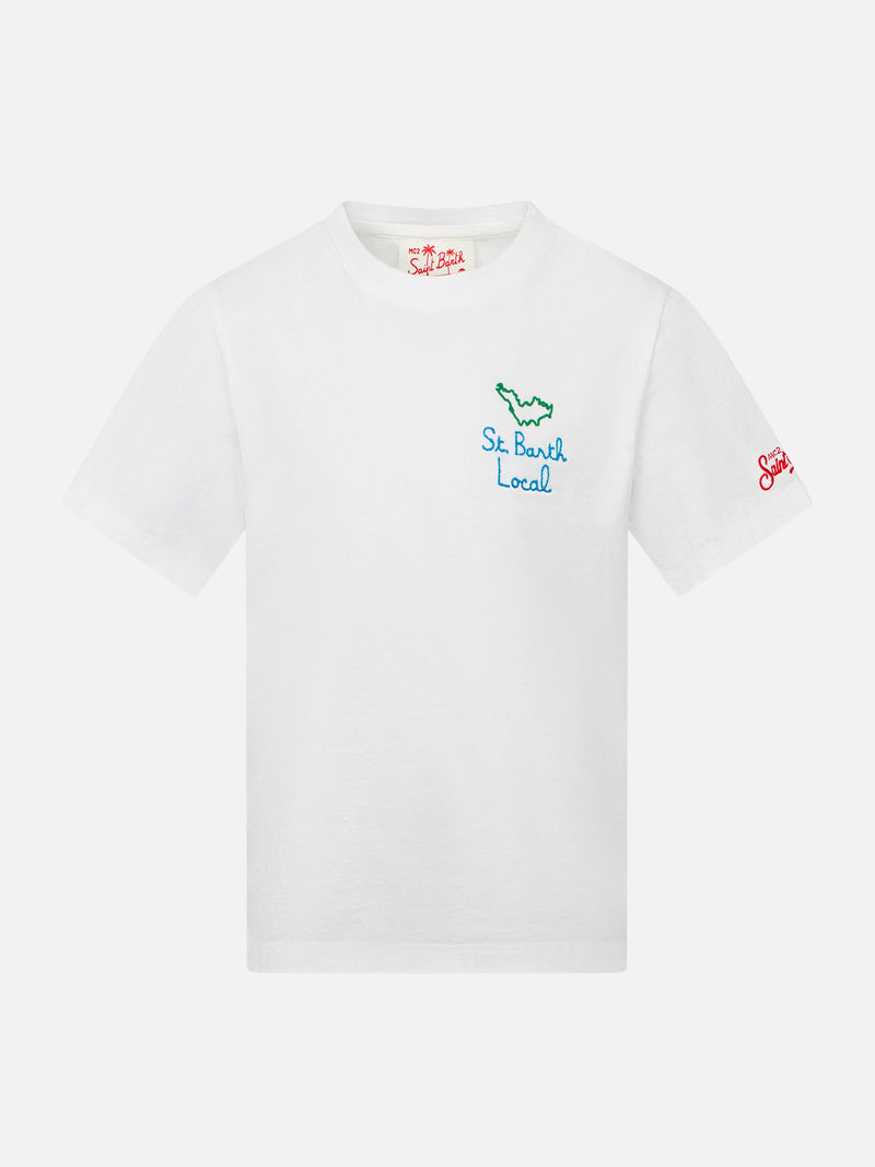 Boy cotton t-shirt with St. Barth Local embroidery
