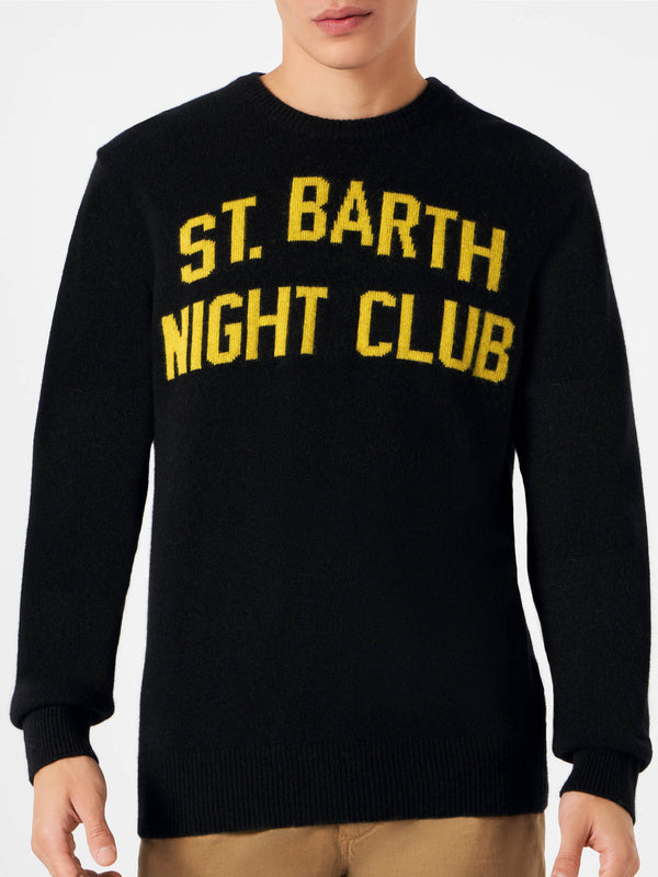 Man sweater with St. Barth Night Club print