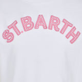 Mädchen-T-Shirt mit rosafarbenem St. Barth-Aufnäher