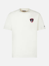 Man heavy cotton t-shirt with St. Barth Ski patch