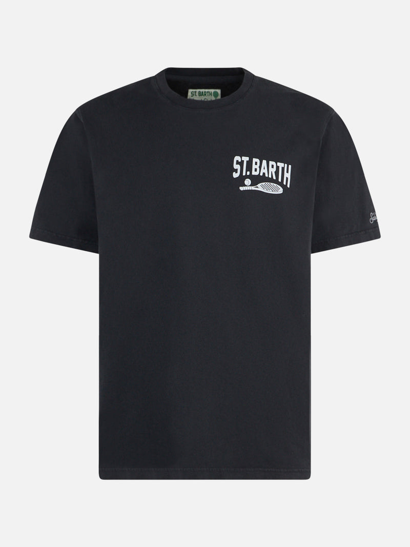 T-shirt da uomo in cotone pesante con ricamo St. Barth