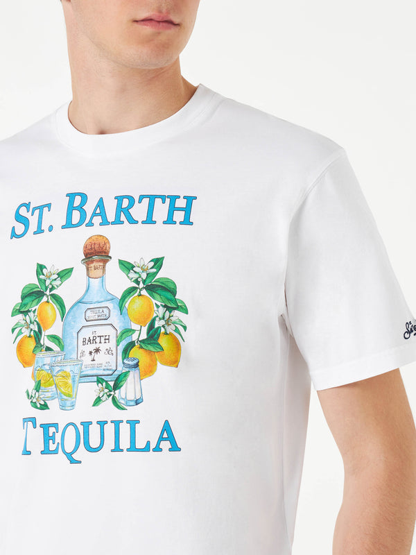 Herren-T-Shirt aus Baumwolle mit St. Barth Tequila-Aufdruck
