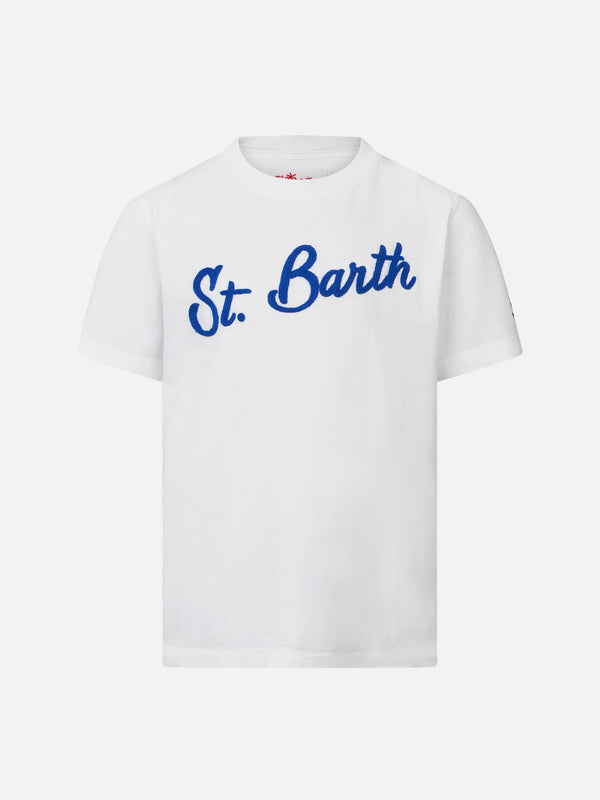 T-shirt da bambino con ricamo St. Barth