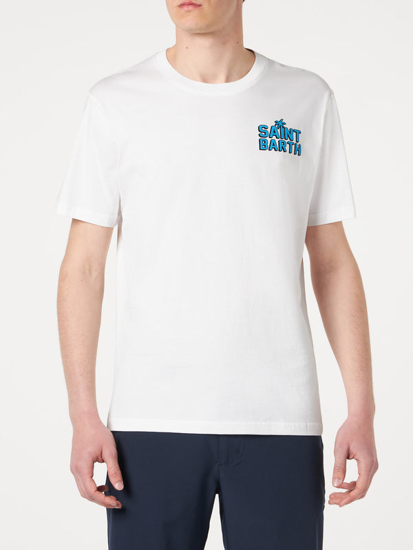Man cotton t-shirt with St. Barth Happy Days print