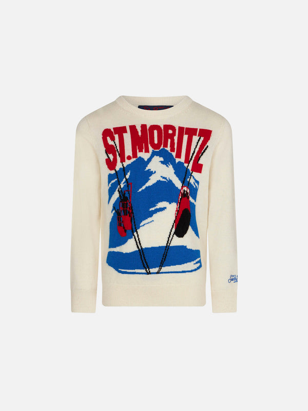 Boy sweater with St. Moritz jacquard print