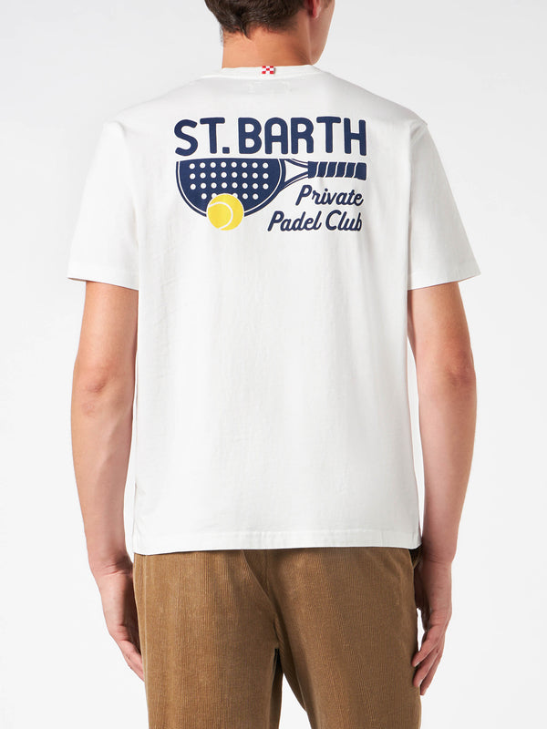 Man heavy cotton t-shirt with Padel Club Saint Barth embroidery